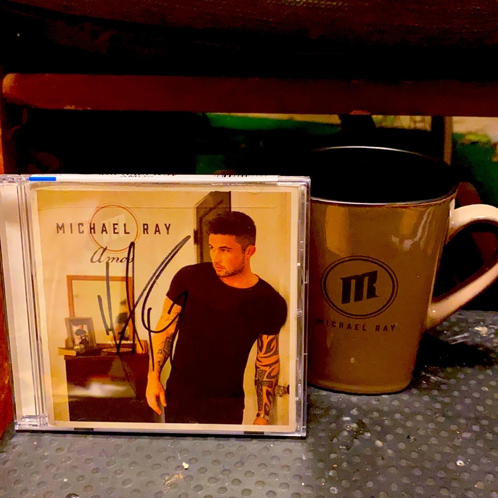Autographed Michael Ray CD, Cup & Kooze-Amos